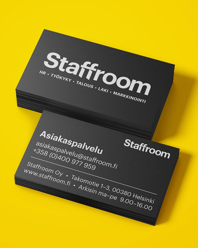 Staffroom-logo ja käyntikortit